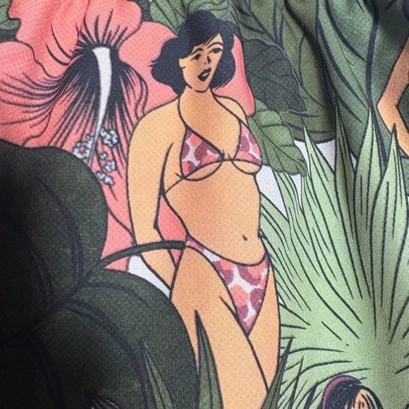 DuVin Design Beach Babes Tropical Print Swim Shorts, Novelty, Quick Dry Fabric. - Picture 4 of 15